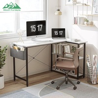 Bureau de travail moderne en acier inoxydable Wayon avec lampe pour ordinateur portable, moniteur et organisateur de rangement pour un espace de travail efficace