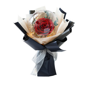 Regalo del Día de San Valentín 2024 rosas eternas globo Mini ramo boda acrílico un Grado Gran ramo de rosas preservadas para el Día de la madre - Product Image 6