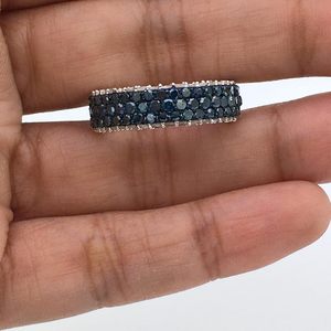Bague en diamant Jewelspaark 2,13 carats blanc bleu, taille brillant améliorée, plaqué rhodium, luxe, argent sterling 925, pour femme, fiançailles - Product Image 4
