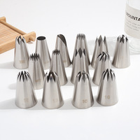 Kuchendekorations-Spritztüllen aus Edelstahl 1B 1C 1E Backzubehör für Zuckerguss und Blumenmuster, Tulpen-Spritztüllen-Set