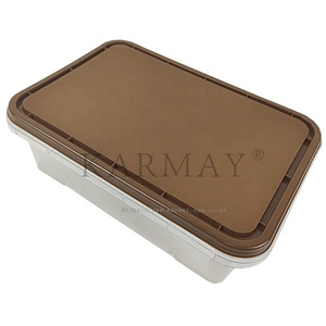 กล่องพลาสติกขนาด1500มล. ขนาด50ออนซ์พร้อมฝาปิดสำหรับใช้ปรุงอาหารกล่องใส่อาหารสำหรับทำแยมไอศกรีมเจลาโต้บรรจุภัณฑ์ช็อคโกแลตกล่องใส่อาหารกล่องสลัด - Product Image 4