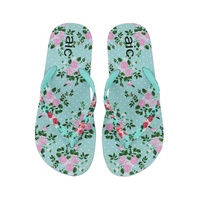 Tongs PE pour femmes 2022, tongs confortables avec imprimé floral, logo personnalisé, pantoufles bon marché, populaire