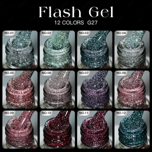 JTING - Esmalte de Uñas en Gel Reflectante Disco, 12 Colores, Colección Láser Plateado, Caja de Regalo, 15 ml, Esmalte de Uñas en Gel Brillante Disco - Product Image 2