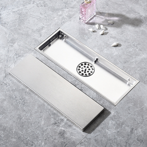 Desagüe de suelo rectangular invisible con inserto para azulejos, de acero inoxidable 304, antiolor, para baño, balcón, <span class=keywords><strong>ducha</strong></span>, con filtro para pelo - Product Image 2