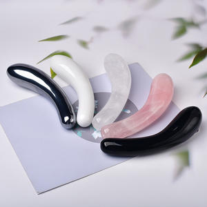 ไม้กดจุดนวดผู้หญิง ขนาด 18 ซม. ขายส่ง ทำจากหินธรรมชาติ รูปทรงไข่ ควอตซ์สีชมพู ควอตซ์สีขาว แกะสลัก - Product Image 2