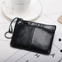 Portefeuille miniature vintage en cuir véritable, porte-monnaie en cuir de vachette, porte-cartes portable décontracté, petite pochette à monnaie