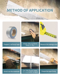 شريط مانع للتسرب الذاتي لاصق الألومنيوم احباط بوتيل المطاط المعجون الشريط - Product Image 6