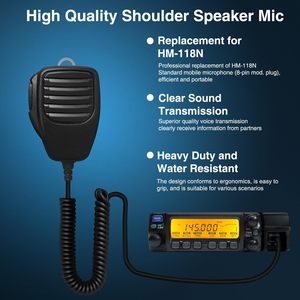 Micrófono de mano de repuesto HM-118 HM-118N de 8 pines para radios móviles IC 2200H 2300H 2730 2800 V8000, micrófono de altavoz portátil - Product Image 5