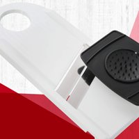 Mandoline manuelle Fackelmann à double lame, trancheuse à légumes avec protège-doigts, en plastique PS écologique, pour tranchages fins, boîte de 64 lames en plastique