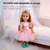 18-Zoll-Vinylpuppe, Anziehpuppe für Zuhause, weiche Gummipuppe, festliche Baby-Puppe mit weißer Haut, Spielzeug für Mädchen ab 3 Jahren