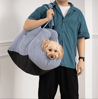Sac de transport pour animaux de compagnie en plein air écologique imperméable pour petits chiens et chats rehausseur de siège de voiture lit avec canapé de voyage doux sécurité et laisse de ceinture