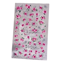 Offre Spéciale – Autocollants 5D en relief Rose Rouge pour Ongles, Style Été Français, Décorations Adhésives pour Manucure Femme, Vente en Gros Personnalisée