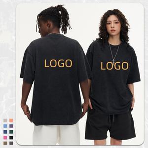 T-shirts unisexes surdimensionnés à logo, en coton biologique Pima 100% peigné, épais et personnalisables, pour hommes, avec épaules tombantes, vente en gros - Product Image 3