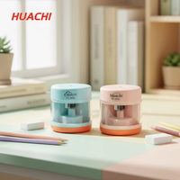 Taille-crayon électrique en plastique électronique avec fonctions de sécurité, marque HUACHI, 77x77x75mm