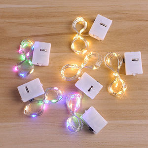 Petites guirlandes lumineuses 1M 2M, guirlandes lumineuses LED colorées avec boîte à piles pour la décoration de fête d'anniversaire - Product Image 1