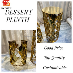 SMOOTH Luxury Gold Stainless Steel Metal Cake Plinth Events Dessert Display Gold Plinth for Wedding - Product Image 2