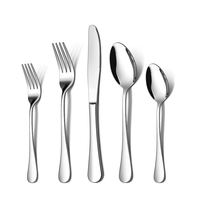 Ensemble de 5 pièces ensemble de vaisselle en argent comprenant couteau fourchette cuillère miroir poli ensemble de couverts en acier inoxydable pour hôtel de mariage