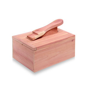Caja de Madera para Betún de Zapatos, de Madera de Cedro, con Pedal, 10.8x10.8x10.8 cm, Práctica Caja de Regalo - Product Image 3