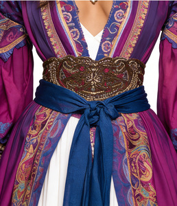 Auténtico Vestido Bohemio Gitano para <span class=keywords><strong>Mujer</strong></span>, <span class=keywords><strong>Disfraz</strong></span> de Adivina del Renacimiento Bordado de Lujo para Halloween y Carnaval - Product Image 4
