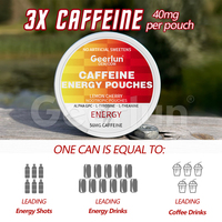 Sachets énergétiques naturels à 100 mg de caféine, marque privée OEM, améliorent la concentration, sachets oraux à croquer à base de caféine et de L-Théanine