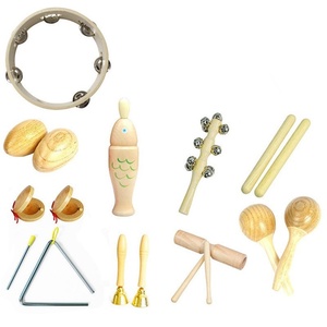 Juego de Instrumentos de Percusión de Madera al por Mayor de 8/9/10 Piezas con Maraca, Pandereta, Castañuela y Tubo de Sonido para Educación Musical Infantil - Product Image 3