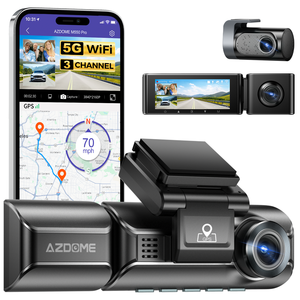 AZDOME <span class=keywords><strong>M550</strong></span> Pro IPS-Bildschirm Eingebautes WLAN GPS Auto-Dashcam-Kamera 3-Kanal 4K Dashcam mit Integriertem 64G Speicher Auto-Blackbox - Product Image 1