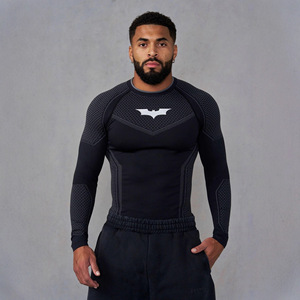 Maglia Sportiva <span class=keywords><strong>da</strong></span> Uomo per Corsa e Fitness, Traspirante, ad Asciugatura Rapida, con Motivo a Pipistrello, Manica Lunga, Stile Classico <span class=keywords><strong>da</strong></span> Strada - Product Image 3
