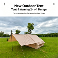 Tente de camping gonflable portable en tissu Oxford durable et imperméable, installation rapide, 3-4 personnes, résistante aux UV, quatre saisons, une chambre