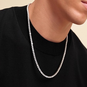 Collar de Cadena de Plata de Ley 925 de Lujo con Moissanita de Corte Brillante, Estilo Hip Hop, Certificado IGI, Joyería Personalizada para Hombre y Mujer - Product Image 4