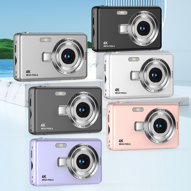 New Q12 4K HD Mini Compact CCD Camera Portable Digital Camera Ideal for Students and Girls Daily Photography Recording