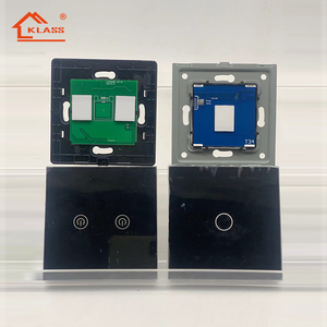 Interrupteur mural tactile intelligent 1 gang 3 voies avec panneau en verre, compatible Zigbee, norme britannique, certifié CE, compatible Alexa <span class=keywords><strong>Echo</strong></span> <span class=keywords><strong>Dot</strong></span> <span class=keywords><strong>Google</strong></span> - Product Image 2