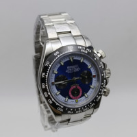 Jam Tangan VK63 Movement, Kalender Perak Putih, Bahan Baja Tahan Karat 904L, Enam Jarum, Timer Tersegmentasi, Jam Tangan Pria