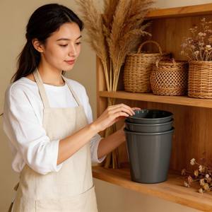 Macetas y Jardineras de Cerámica Pequeñas y Duraderas, Ecológicas, Harvit HYFP-03, Macetas de Cerámica Antiguas Grises para Interiores/Exteriores - Product Image 6