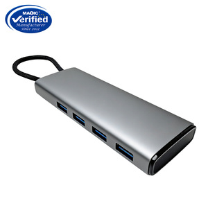 Adaptador Multipuerto <span class=keywords><strong>USB</strong></span>-<span class=keywords><strong>C</strong></span> Multifunción 8 en 1 de Aleación de Aluminio 4K para 4 Puertos <span class=keywords><strong>USB</strong></span> 3.0 TF/SD, Estación de Acoplamiento de 8 Puertos para Laptop, en Stock - Product Image 2