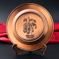 Plaque de remise de prix personnalisée, assiette commémorative en cuivre antique 3d, assiette souvenir en métal
