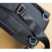 Op maat gemaakte hoogwaardige vintage unisex nylon zwarte schoudertas, klein crossbody tasje met ritssluiting, draagbaar ontwerp, polyester voor dames en heren
