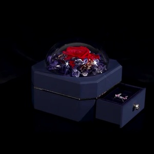 Best Seller Preserved Rose with Necklace Drawer Eternal Roses for <b>Valentines</b> Mothers Day Gift Preserved Flowers Jewelry <b>Box</b> - Product Image 2