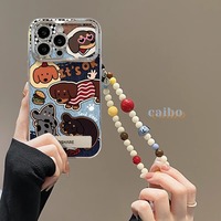 Étui de téléphone magnétique en TPU mat avec support, style cowboy américain, pour 16promax