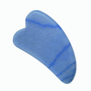Pierre de Gua Sha en Aventurine Bleue Naturelle pour le Visage, le Cou, le Corps – Outil de Massage pour le Contouring et la Relaxation Musculaire - Product Image 4