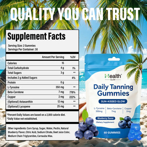 Advanced Formulation Natural <b>Tanning</b> Gummies for Radiant Complexion with Pure Plant Extracts Wellness <b>Solution</b> Hot Selling - Product Image 3