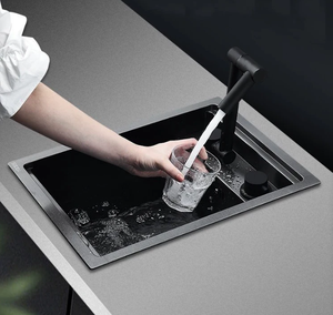 Personnalisé Moderne Nano Boîte Noire Petit Îlot Bar Simple Bol Robinet Plié Fait à la Main Évier de Cuisine Caché - Product Image 2