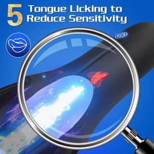 Männlicher Mastur bator Penis Vibrator 3 in1 Penis massage mit 10 Modi Puls & 5 lecken der Zunge, 360 ° Körner Stimulation Sexspielzeug - Product Image 3