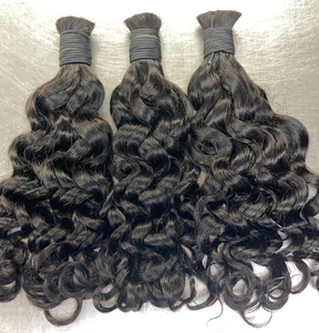 Wholesale Latest Design <strong>French</strong> Curly Raw Human Hair Bulk Extension No Weft One Donor <strong>French</strong> <strong>Curl</strong> Wavy Braiding Hair for Braids - Product Image 4
