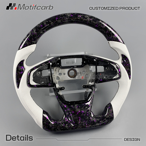 Volante de fibra de carbono forjado personalizado en color púrpura para Honda Civic Si 10ª generación 2016-2021 Type-R FK8 Coupe CR-V - Product Image 3