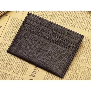 Black Color PU Leather ID Card Holder Thin Light Bank Credit Card Wallet Multi Slot Slim Card Case