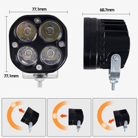 Phare de moto à trèfle à quatre feuilles le plus vendu, design carré de 3 pouces, étanche, projecteur LED électrique pour modification tout-terrain