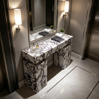 Table console rectangulaire pliable en marbre Calacatta Viola naturel moderne Tostone, mobilier de luxe en pierre, décoration OEM