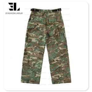 LARSUR Custom Factory Cotton Nylon Sun Faded Ripstop Camo Cargo Pants Straight Leg <strong>Jogging</strong> Tactical Skate <strong>Camouflage</strong> Pant Men - Product Image 6
