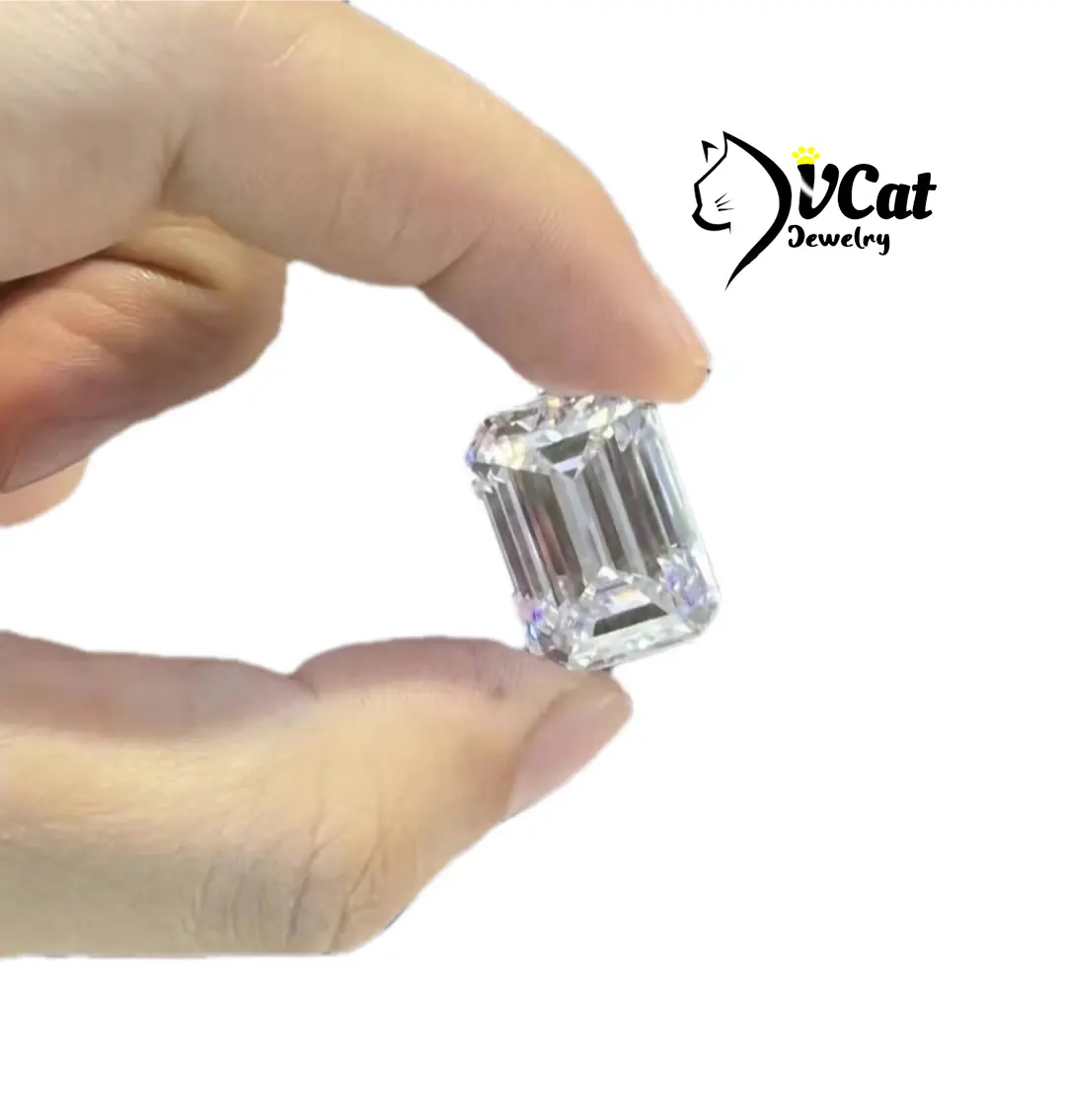 Prix de gros Moissanite en vrac taille émeraude 2*4mm -12*14mm Gra DVvs DEFVVS blanc forme fantaisie Moissanite diamant