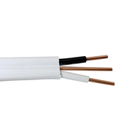 Cuivre solide isolé par PVC 1mm 1.5mm 2.5mm double noyau + E fil électrique double plat